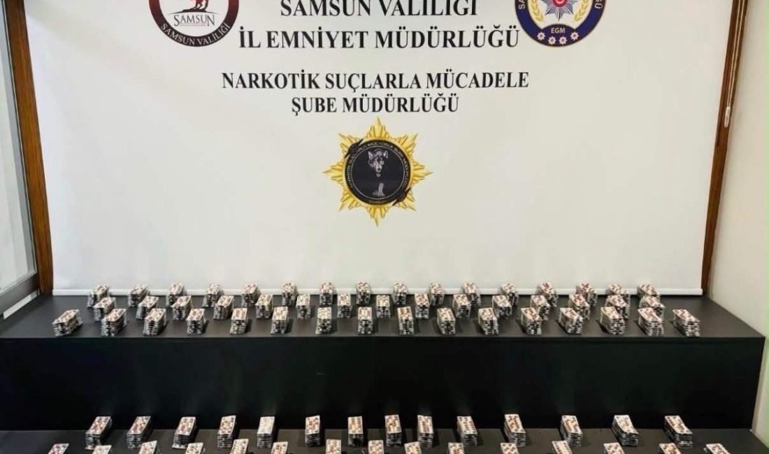 Samsun’da narkotik polisi tarafından düzenlenen operasyonda 5 bin 656 adet