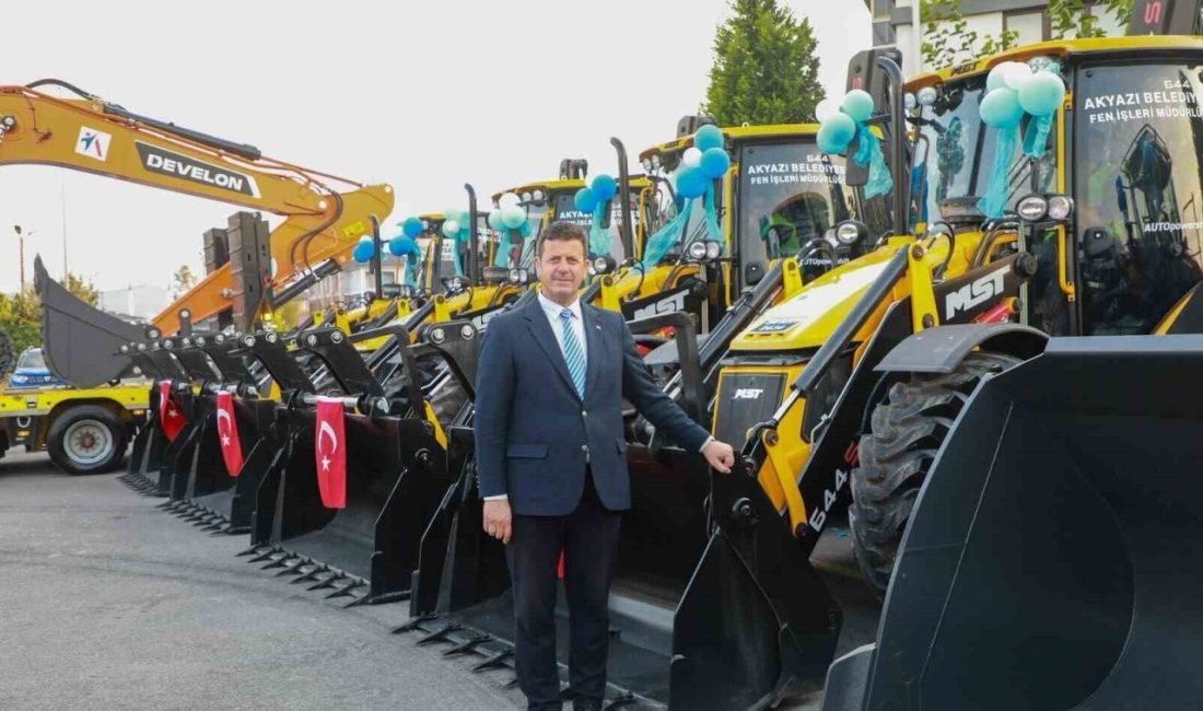 Akyazı Belediyesi, 150 milyon lira değerindeki iş makinelerinden çöp araçlarına,
