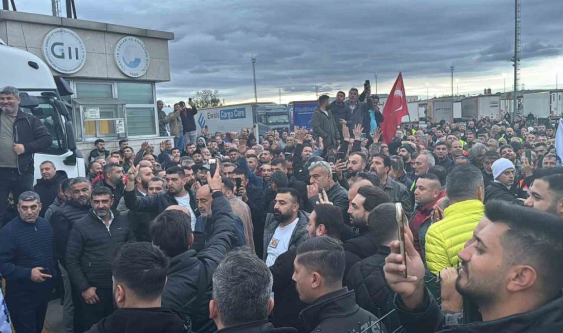 Edirne’deki sınır kapılarında Schengen vizesi mağduriyeti nedeniyle kontak kapatan tırsürücüleri,