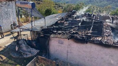 Aydın’ın Bozdoğan ilçesinde henüz belirlenemeyen bir nedenle çıkan yangında bir