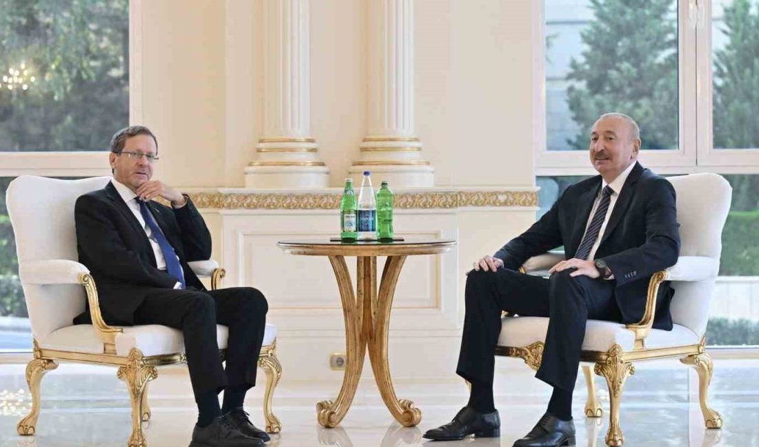 Azerbaycan Cumhurbaşkanı İlham Aliyev, başkent Bakü’de İsrail Cumhurbaşkanı Isaac Herzog