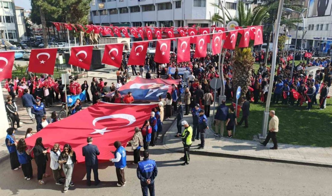 Samsun’un Bafra ilçesinde Cumhuriyet’in 103. yılı kutlamaları çerçevesinde “Cumhuriyet Yürüyüşü”