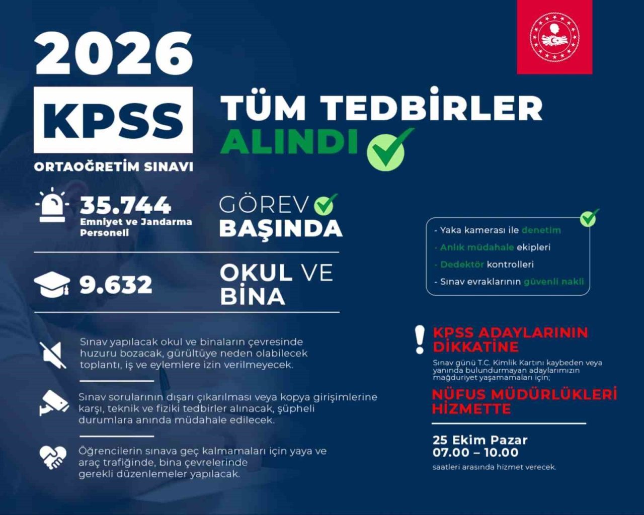 İçişleri Bakanı Mustafa Çiftçi, Kamu Personel Seçme Sınavı Ortaöğretimde (2026-KPSS