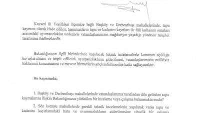 Milliyetçi Hareket Partisi (MHP) Kayseri Milletvekili Baki Ersoy, Yeşilhisar ilçesi