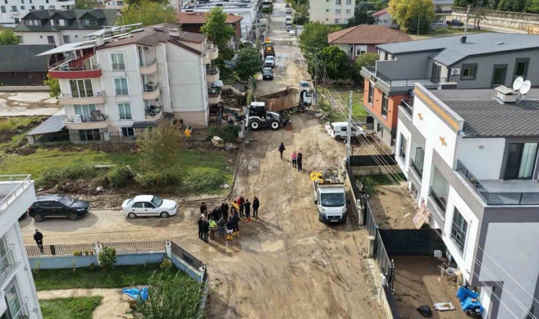 Başiskele’de selin ardından 142 araç ve 337 personelle temizlik, altyapı
