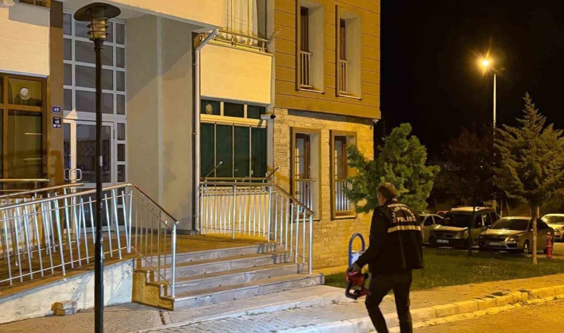Kayseri’nin Melikgazi ilçesinde bir binanın önünde kurye ile sipariş veren