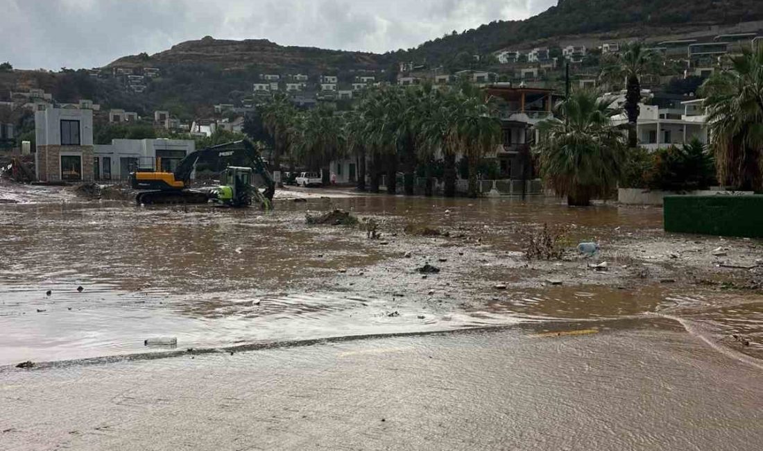 Muğla’nın Bodrum ilçesinde sabah saatlerinde etkili olan sağanak yağış sebebiyle