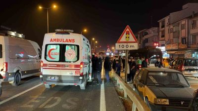 Düzce’de motosiklet ile otomobilin çarpışması sonucu meydana gelen trafik kazasında