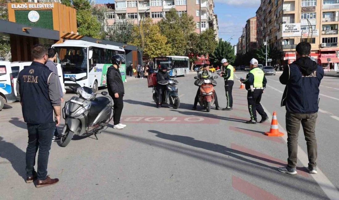 Elazığ’da Trafik Denetleme Şube Müdürlüğü ekipleri tarafından yapılan denetimlerde kurallara