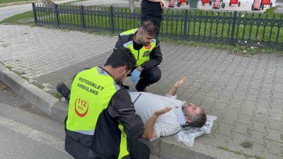 Samsun’un İlkadım ilçesinde devrilen elektrikli bisikletten düşen sürücü yaralandı. Kaza,