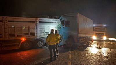 Erzincan-Erzurum kara yolunun Saztepe mevkisinde tır ile kamyonun çarpışması sonucu