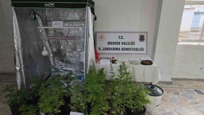 Mersin’in Anamur ilçesinde bir eve operasyon düzenleyen jandarma ekipleri, oda