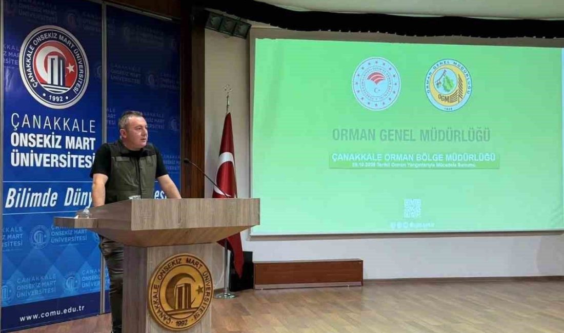 Çanakkale’de üniversite öğrencilerine Orman Bölge Müdürülüğünce yangın farkındalık eğitimi verildi.