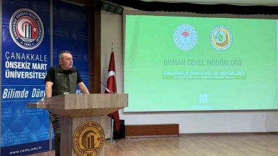 Çanakkale’de üniversite öğrencilerine Orman Bölge Müdürülüğünce yangın farkındalık eğitimi verildi.