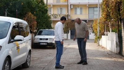 Aydın’ın Germencik ilçesinde belediye tarafından sürdürülen yol yenileme çalışmaları kapsamında