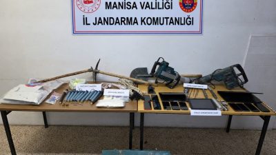 Manisa’nın Gördes ilçesinde define aramak amacıyla patlayıcı madde ve iş