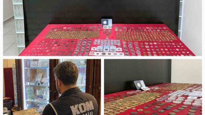 İzmir’in Konak ilçesinde bir iş yerine düzenlenen operasyonda 672 adet