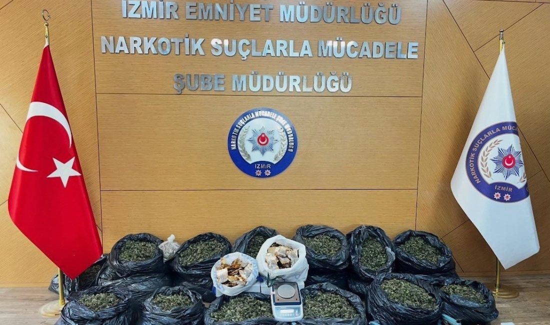 İzmir merkezli 2 ilde düzenlenen eş zamanlı uyuşturucu operasyonunda 63