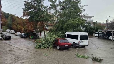 Kastamonu’nun Cide ilçesinde etkili olan fırtına sebebiyle bazı evlerin çatıları