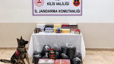 Kilis’te jandarma ekiplerince bir ev ve iş yerinde yapılan aramada