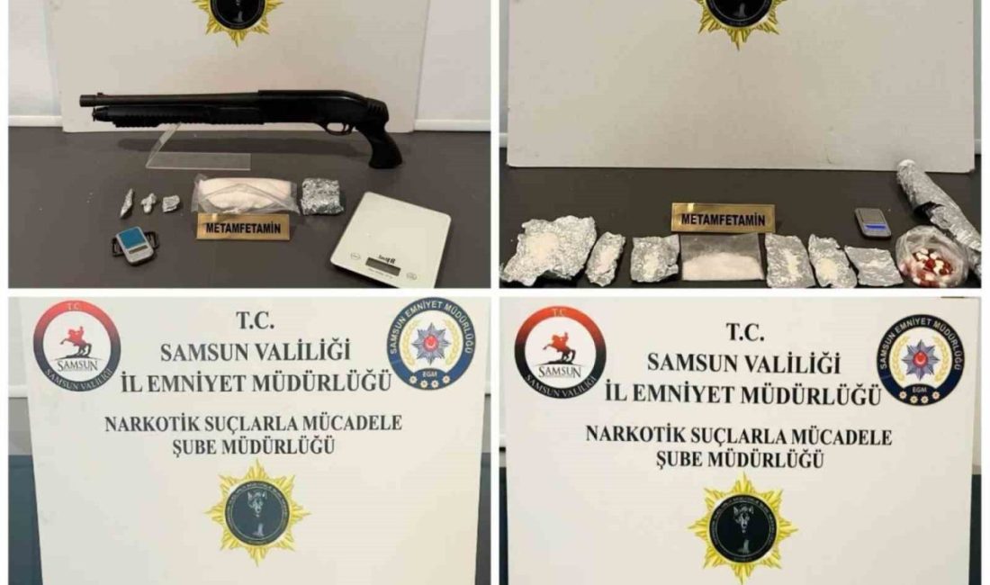 Samsun’da İlkadım, Atakum, Canik ve Bafra ilçelerinde düzenlenen uyuşturucuyla mücadele
