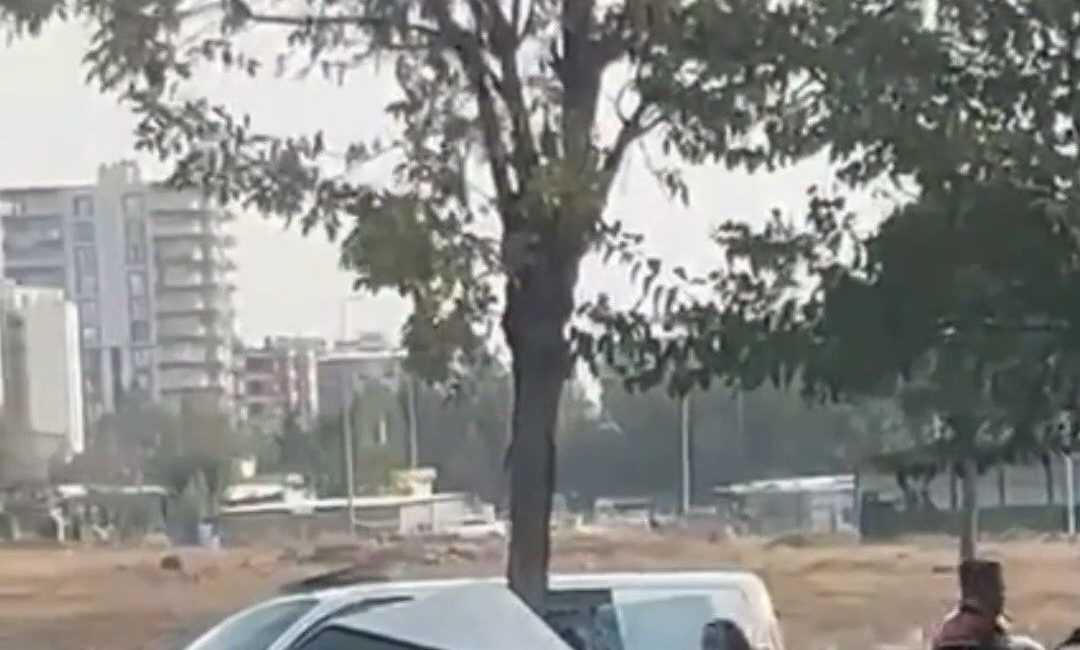 Şanlıurfa’nın Siverek ilçesinde kontrolden çıkan otomobilin refüjdeki ağaca çarpması sonucu