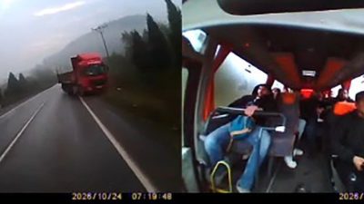 Karabük-Yenice kara yolunda, iddiaya göre hatalı sollama yapan tır ile