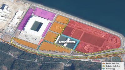 Trabzon Büyükşehir Belediyesi’nin Akyazı Stadyumu çevresinde hayata geçirdiği parklanma ve