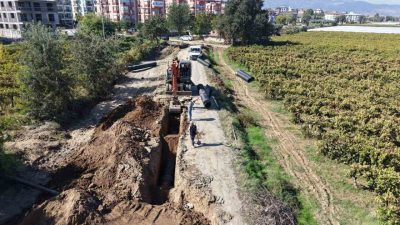Manisa’nın Sarıgöl ilçesinde yağışlarda su baskınlarına neden olan Ayan Mahallesi’ndeki