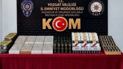 Yozgat’ın Çekerek ilçesinde bir iş yerinde yapılan aramada 35 bin