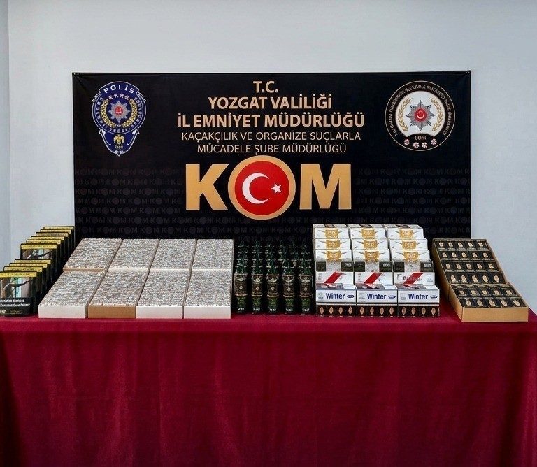 Yozgat’ın Çekerek ilçesinde bir iş yerinde yapılan aramada 35 bin