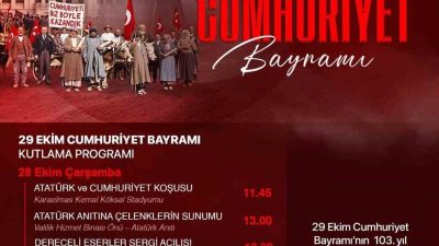 Cumhuriyet’in kuruluşunun 103. yıl dönümü dolayısıyla Zonguldak’ta düzenlenecek kutlamaların programı